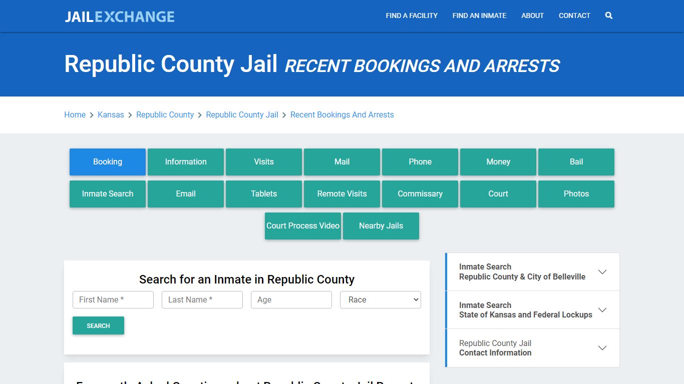 Republic County Jail Recent Bookings And Arrests - Jail Exchange