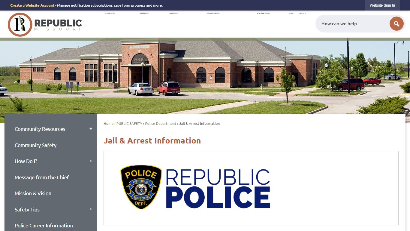 Jail & Arrest Information | Republic, MO