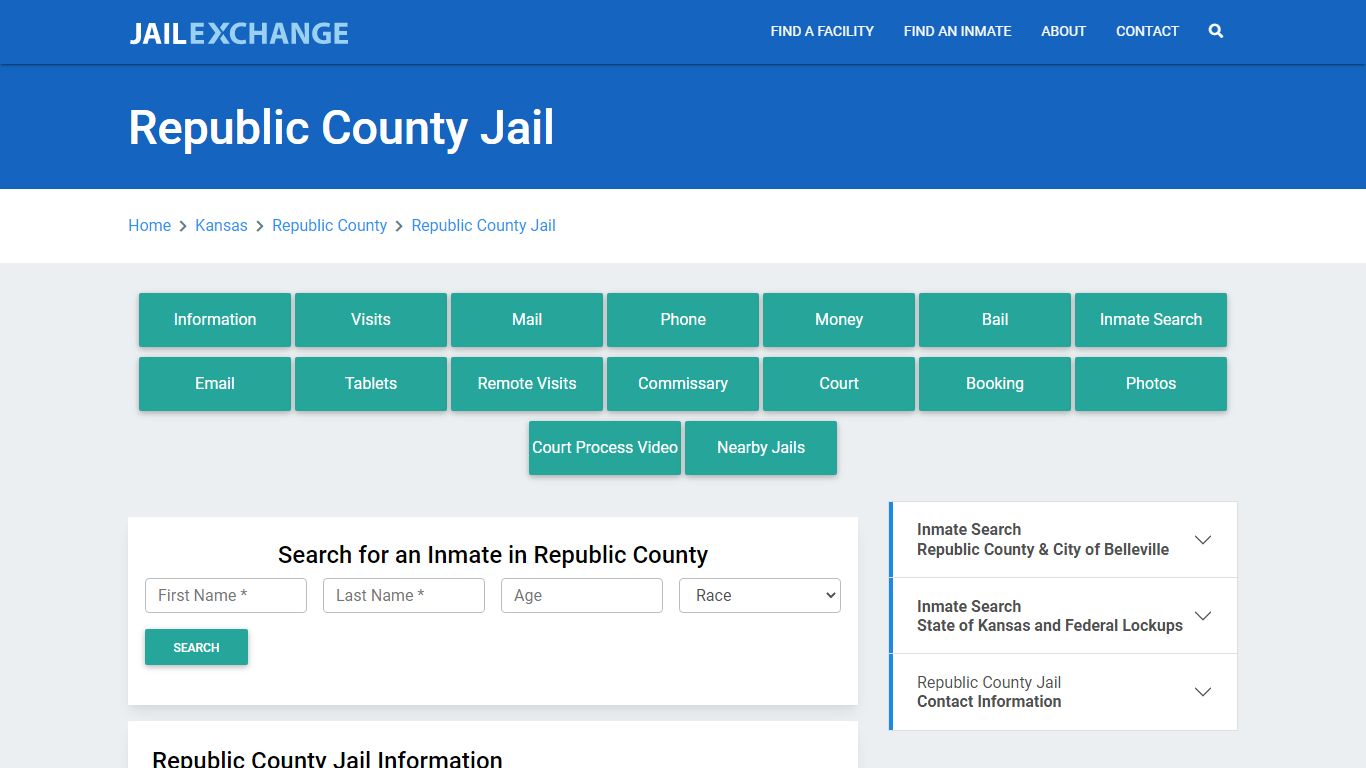 Republic County Jail Roster Lookup, KS, Inmate Search